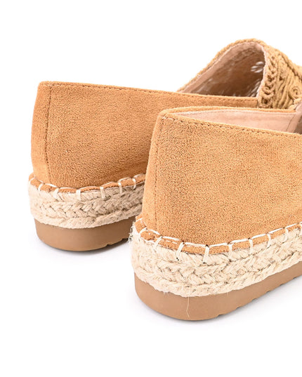 Espadrile de dama din material Textil, TD1281 - Camel