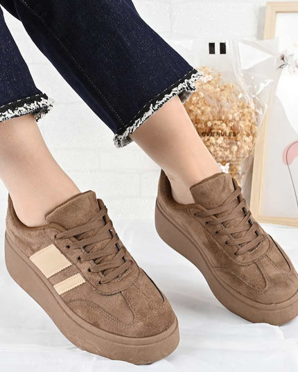Pantofi Sport De Dama din Piele ecologica, D1482 - Maro