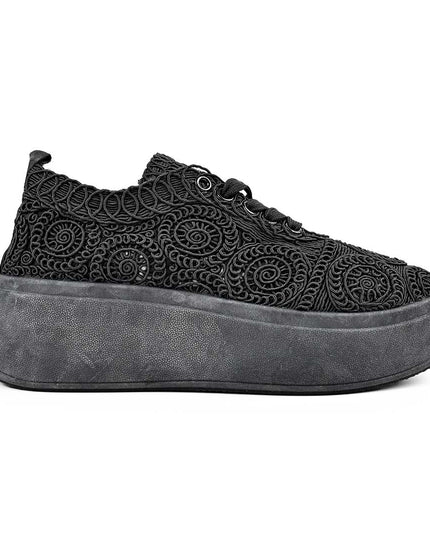Pantofi Sport De Dama din material textil, D1493 - Negru