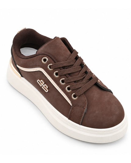 Pantofi Sport De Dama,Din Piele ecologica intoarsa,D1516,Maro