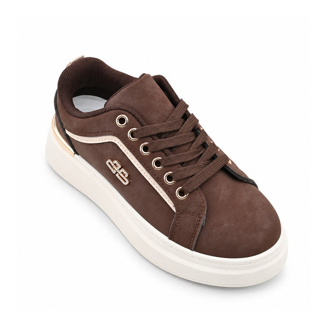 Pantofi Sport De Dama,Din Piele ecologica intoarsa,D1516,Maro