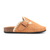 Papuci Casual De Dama,Din piele intoarsa ecologica,SA49,Camel