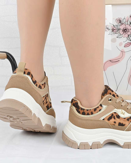 Pantofi Sport De Dama din Piele ecologica, D1499 - Leopard
