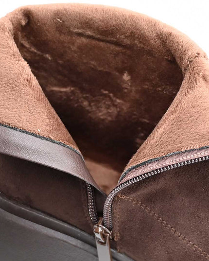 Ghete de dama,Din piele ecologica cu interior imblanit,GD1126,Maro