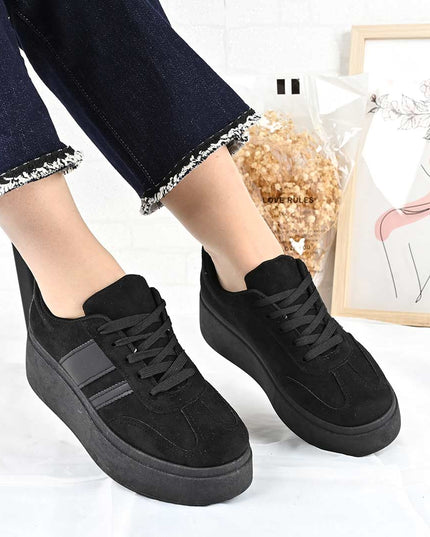 Pantofi Sport De Dama din Piele ecologica, D1482 - Negru