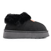 Papuci de Dama ,Din Piele Ecologica Intoarsa,Cu Imblaniti,PD1052,Negru
