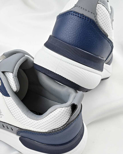 Pantofi sport de barbati din material textil, B4053 - Alb cu Albastru
