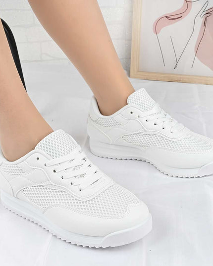 Pantofi Sport De Dama din material textil, D1495 - Alb