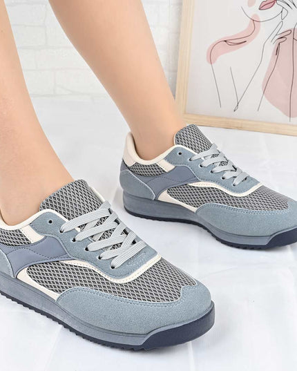 Pantofi Sport De Dama din material textil, D1495 - Albastru