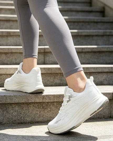 Pantofi sport de dama 0145, usori, din material textil - Alb