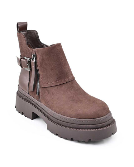 Ghete de dama,Din piele ecologica cu interior imblanit,GD1125,Maro