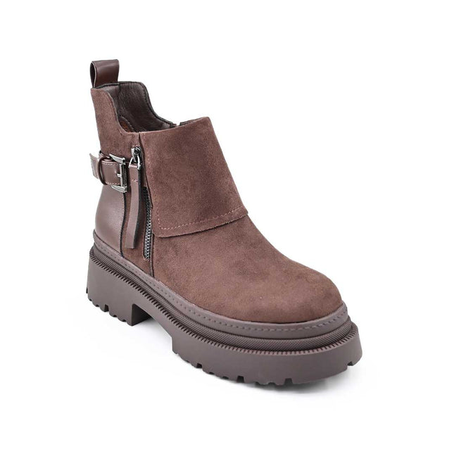 Ghete de dama,Din piele ecologica cu interior imblanit,GD1125,Maro