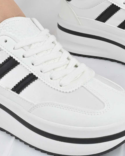Pantofi Sport De Dama din material textil, D1494 - Alb