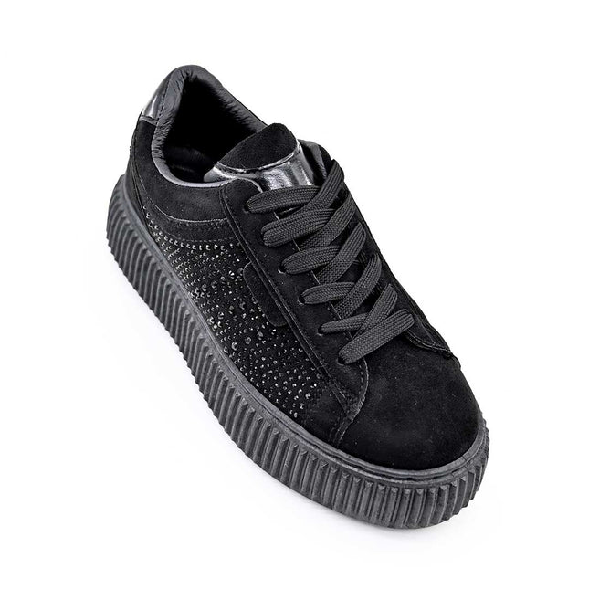 Pantofi Sport De Dama,Din Piele ecologica intoarsa,D1513,Negru