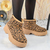 Cizme de dama,tip Ugg,Din piele ecologica intoarsa,imblanite,CD1052,Leopard