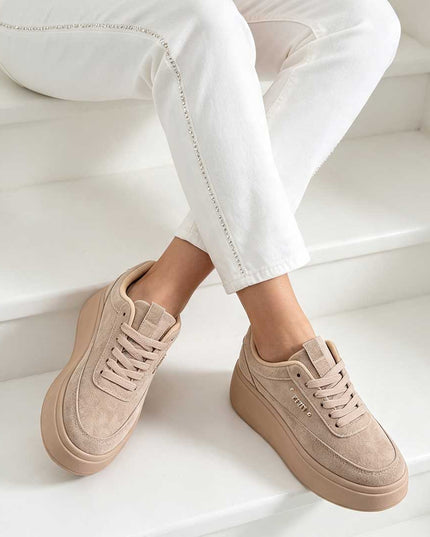 Pantofi Sport De Dama,Din Piele ecologica intoarsa,D1509,Kaki