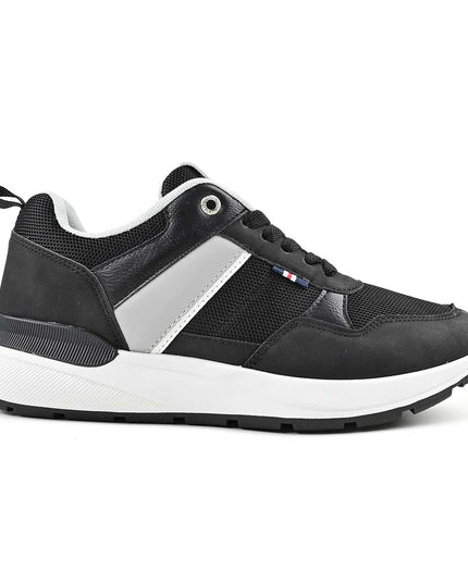 Pantofi sport de barbati cu inseretii din plasa, B4055 - Negru