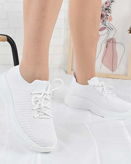 Pantofi Sport De Dama din material textil, D1491 - Alb