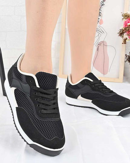 Pantofi Sport De Dama din material textil, D1495 - Negru
