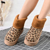 Cizme de dama,tip Ugg,Din piele ecologica intoarsa,imblanite,CD1055,Leopard