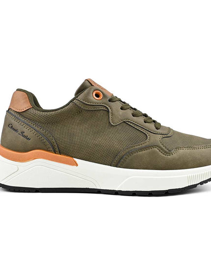 Pantofi sport de barbati piele ecologica, B4049 - Verde