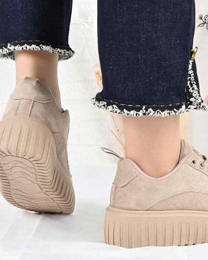 Pantofi Sport De Dama din Piele ecologica, D1483 - Kaki