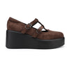 Pantofi casual de dama,Din piele ecologica intoarsa,Cu Platforma,P1282,Maro