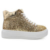 Pantofi sport inalti de dama,D1313,Din Piele ecologica,Glitter,Auriu