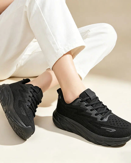 Pantofi sport de dama 0145, usori, din material textil - Negru