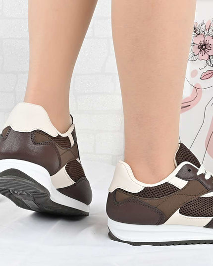 Pantofi Sport De Dama din material textil, D1495 - Maro