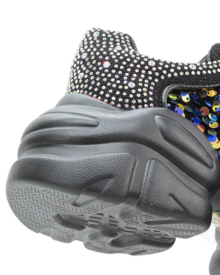 Pantofi sport de dama usori, cu platforma, D1322 - Negru