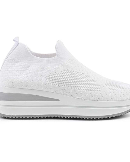 Pantofi Sport De Dama din material textil, D1492 - Alb