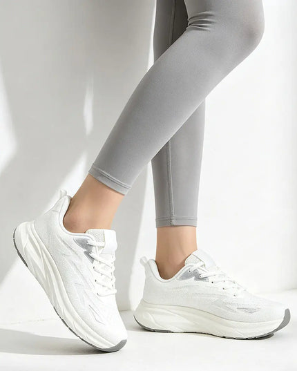 Pantofi sport de dama 0145, usori, din material textil - Alb