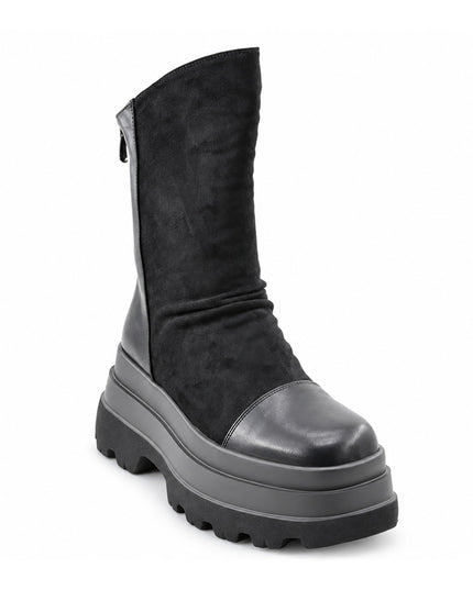 Ghete de dama,Din piele ecologica cu interior imblanit,GD1130,Negru