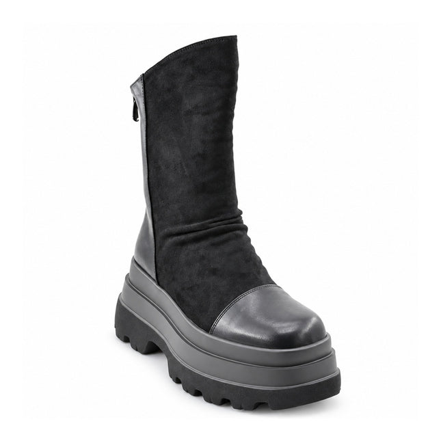 Ghete de dama,Din piele ecologica cu interior imblanit,GD1130,Negru