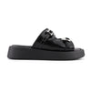Papuci Casual De Dama,Din piele ecologica,SA35,Negru