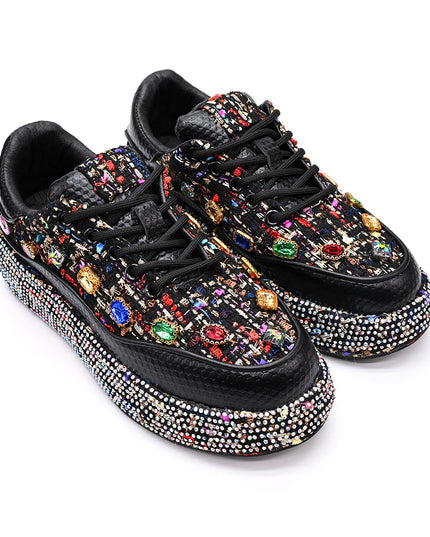 Pantofi Sport De Dama cu strasuri stralucitoare, D1418 - Negru