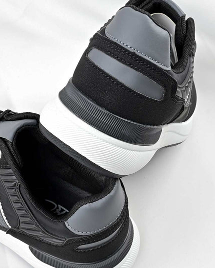 Pantofi sport de barbati din piele ecologica, B4070 - Negru