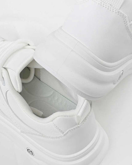 Pantofi sport de barbati din piele ecologica, B4066 - Alb