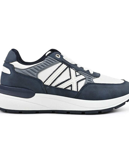 Pantofi sport de barbati din piele ecologica, B4070 - Albastru inchis