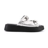 Papuci Casual De Dama,Din piele ecologica,SA35,Argintiu