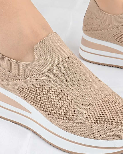 Pantofi Sport De Dama din material textil, D1492 - Khaki