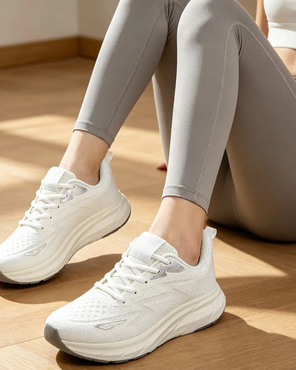 Pantofi sport de dama 0145, usori, din material textil - Alb
