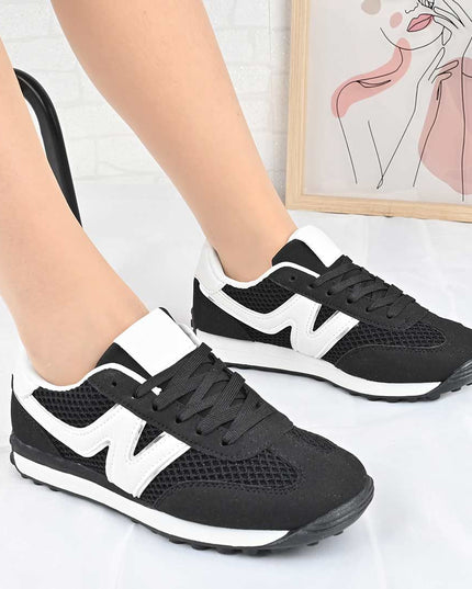 Pantofi Sport De Dama din material textil, D1497 - Negru