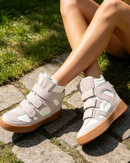 Pantofi Sport De Dama,Cu platforma,Din Piele ecologica intoarsa,D1512,Alb