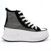 Tenisi inalti cu pietricele pe talpa flatform,1251,Negru