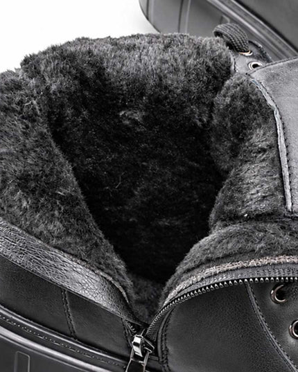 Ghete de damă, din piele ecologică ,cu interior imblanit,GD1136,Negru