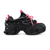 Pantofi Sport De Dama,Din piele Ecologica,Cu Insertii De Paiete,D1363,Negru Cu Roz