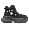 Pantofi sport de dama,Cu interior imblanit,D1337,Negru