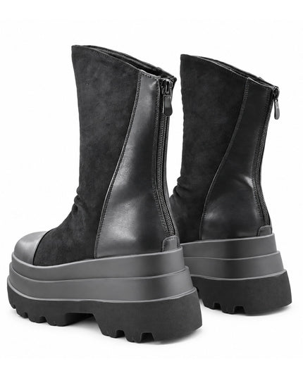 Ghete de dama,Din piele ecologica cu interior imblanit,GD1130,Negru